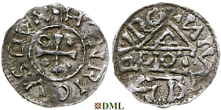 Денарий, Германия, Бавария, Heinrich IV (995-1002), м.д. Neuburg, монетарий DIOT, Hahn 1976, 83a1.1