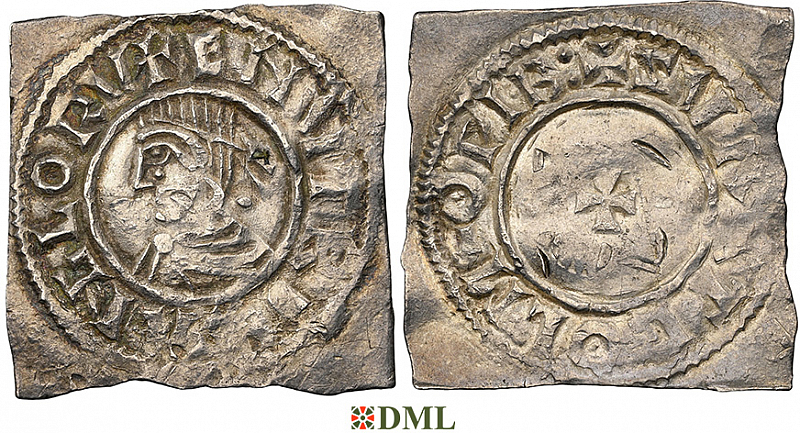 Денарий, Дания, Knut (1018-1035), м.д. Viborg, Hbg. 46