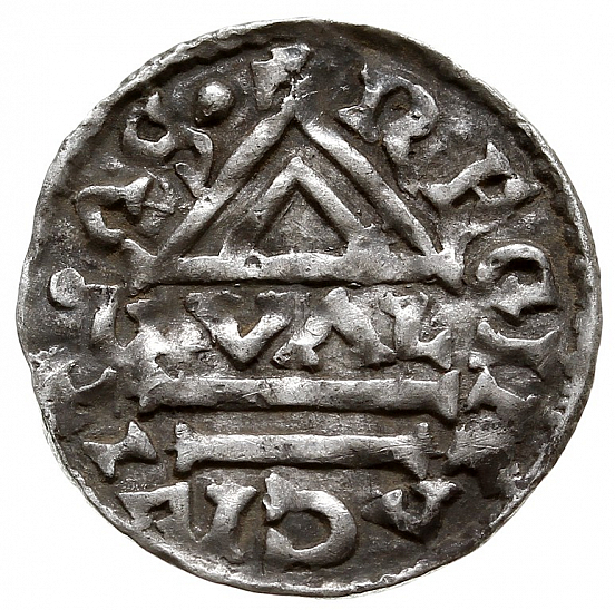 Денарий, Германия, Бавария, Hg. Heinrich II (985-995), м.д. Regensburg, монетарий CVAL, Hahn 1976, 22d1