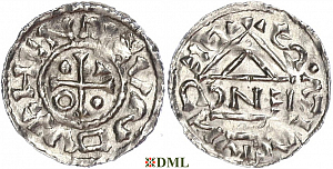 Денарий, Германия, Бавария, Heinrich IV (995-1002), м.д. Regensburg, монетарий ENC, Hahn 1976, 25c4