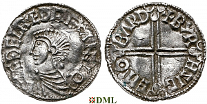 Денарий, Англия, Æthelred II (978-1016), м.д. Barnstaple, монетарий Birhsige, North 774
