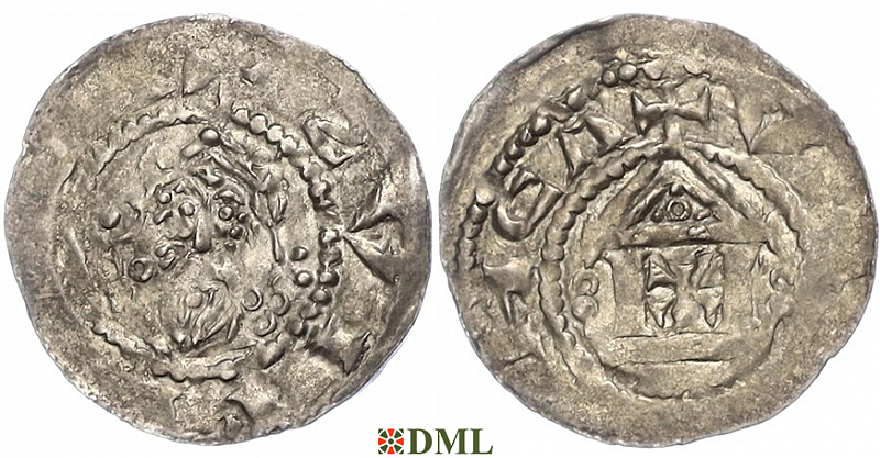 Денарий, Германия, Франкония, Heinrich III (1039-1056), м.д. Mainz, Dbg. 793