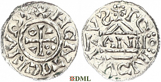 Денарий, Германия, Бавария, Heinrich II (1002-1024), м.д. Regensburg, монетарий ANNO, Hahn 1976, 27a3