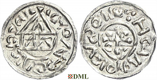 Денарий, Германия, Бавария, Heinrich II (1002-1024), м.д. Salzburg, монетарий WΛ, Hahn 1976, 89b2