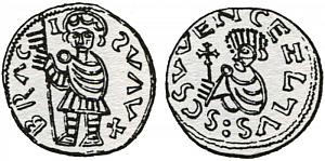 Денарий, Чехия, Богемия, Břetislav I (1034-1055), Šmerda 1996, 149a