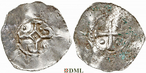 Денарий, Германия, Верхняя Лотарингия, Dietrich I (965–984), м.д. Remiremont, Dbg. 1400