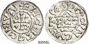 Денарий, Германия, Бавария, Heinrich II (1002-1024), м.д. Regensburg, монетарий ECCO, Hahn 1976, 27c2