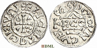 Денарий, Германия, Бавария, Heinrich II (1002-1024), м.д. Regensburg, монетарий ECCO, Hahn 1976, 27c2