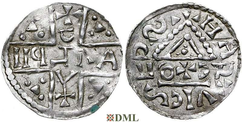 Денарий, Германия, Бавария, Hartwig (1009-1023), м.д. Salzburg, монетарий C✠O, Hahn 1976, 100b2