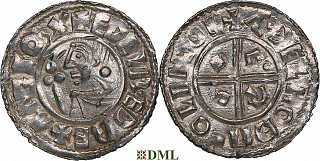 Денарий, Англия, Æthelred II (978-1016), м.д. Lincoln, монетарий Æthelnoth, North 770