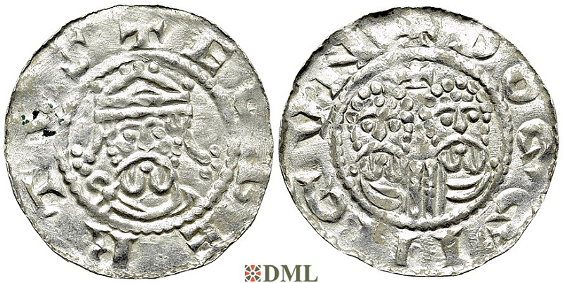Денарий, Германия, Нижняя Лотарингия, Gf. Egbert II (1068-1090), м.д. Dokkum, Ilisch 2000, 22.5