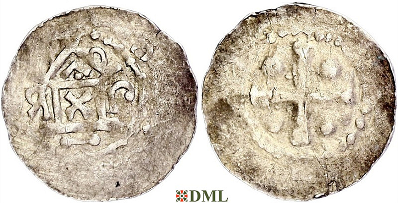 Денарий, Германия, Саксония, Bardo (1031-1051), м.д. Erfurt, Dbg. 878