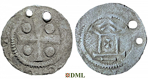 Денарий, Германия, Саксония, Otto III (983–1002), м.д. Erfurt, Dbg. 778/779