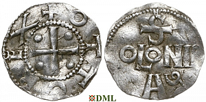 Денарий, Германия, Нижняя Лотарингия, Otto III (983-1002), м.д. Koln, Dbg. 331