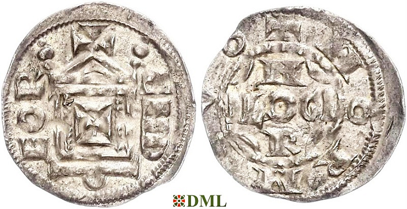 Денарий, Германия, Верхняя Лотарингия, Pilgrim (1027-1036) и Konrad II (1027-1039), м.д. Andernach, Dbg. 454