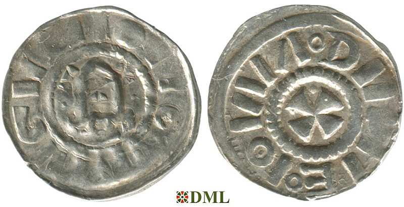 Денарий, Германия, Саксония, Anonymous bishop, м.д. Magdeburg, Dbg. 1330