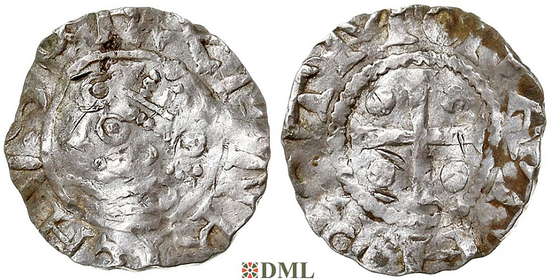 Денарий, Германия, Саксония, Heinrich II (1002-1024), м.д. Dortmund, Dbg. 747