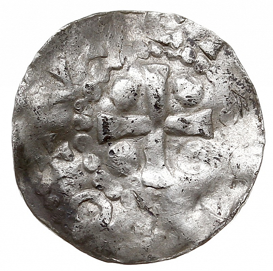 Денарий, Германия, Саксония, Heinrich II (1002-1024), м.д. Erfurt, Dbg. 827