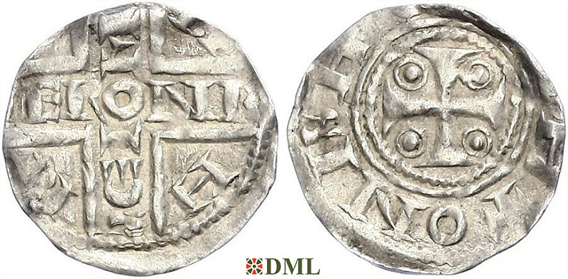 Денарий, Германия, Нижняя Лотарингия, Anonymous bishop, Unknown mints, Ilisch 2000, 17.20