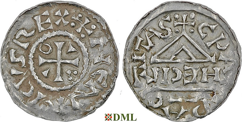 Денарий, Германия, Бавария, Heinrich II (1002-1024), м.д. Cham, монетарий HECIL, Hahn 1976, 80a1