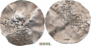Денарий, Германия, Франкония, Rudhard (1089-1109), м.д. Mainz, Dbg. 815