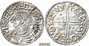 Денарий, Англия, Æthelred II (978-1016), м.д. London, монетарий Leofnoth, North 774