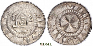 Денарий, Германия, Саксония, Anonymous bishop, м.д. Magdeburg, Dbg. 1330