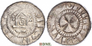 Денарий, Германия, Саксония, Anonymous bishop, м.д. Magdeburg, Dbg. 1330