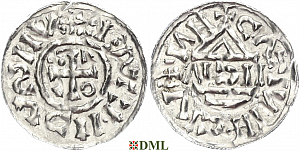 Денарий, Германия, Бавария, Heinrich II (1002-1024), м.д. Nabburg, монетарий IICIV, Hahn 1976, 74a1