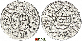 Денарий, Германия, Бавария, Heinrich II (1002-1024), м.д. Nabburg, монетарий IICIV, Hahn 1976, 74a1