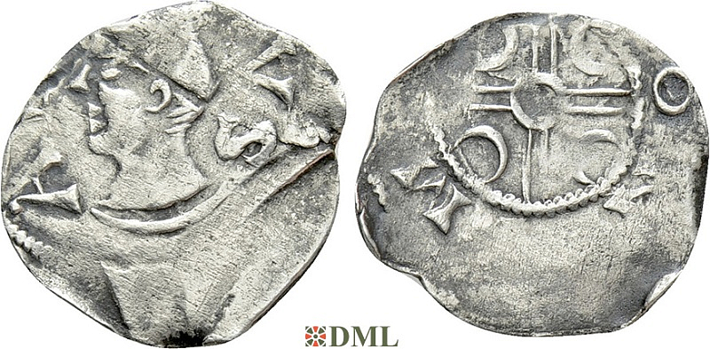 Денарий, Германия, Нижняя Лотарингия, Albert II (1031-1063), м.д. Dinant, Ilisch 2014, 30.7