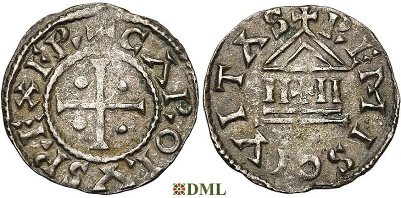 Денье, Каролинги, Charles le Chauve (840-877), м.д. Reims, Depeyrot 832
