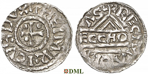 Денарий, Германия, Бавария, Heinrich I (948-955), м.д. Regensburg, монетарий ECCHO, Hahn 1976, 10c2
