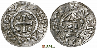 Денарий, Германия, Бавария, Heinrich III (982-985), м.д. Nabburg, монетарий WIL, Hahn 1976, 71b1.1