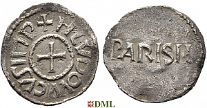 Денарий, Каролинги, Louis le Pieux (814-840), м.д. Paris, Depeyrot 759