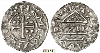 Денарий, Германия, Бавария, Heinrich II (955-976), м.д. Regensburg, монетарий WIL, Hahn 1976, 15j1