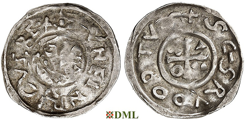 Денарий, Германия, Бавария, Heinrich II (1002-1024), м.д. Salzburg, Hahn 1976, 91