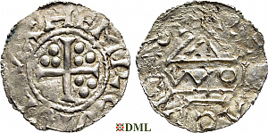 Денарий, Германия, Бавария, Heinrich II (955-976), м.д. Regensburg, монетарий WO, Hahn 1976, 15k4