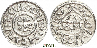 Денарий, Германия, Бавария, Heinrich II (1002-1024), м.д. Salzburg, монетарий WΛ, Hahn 1976, 89b2