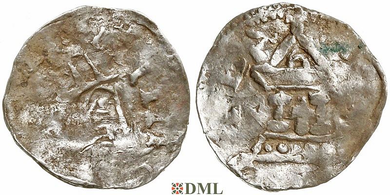 Денарий, Германия, Швабия, Heinrich II (1002-1024), м.д. Strassburg, Dbg. 916