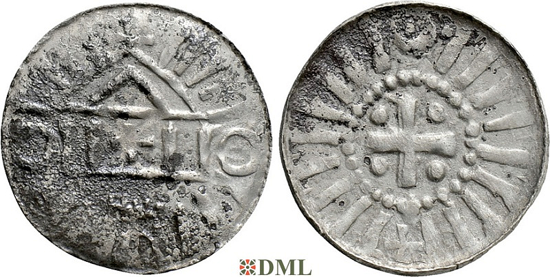 Денарий, Германия, Саксония, Anonymous bishop, Sachesnpfennig, Kilger 2000, KN 1