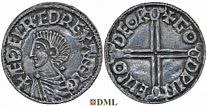 Денарий, Англия, Æthelred II (978-1016), м.д. Thetford, монетарий Godwine, North 774