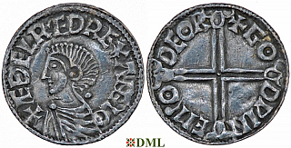 Денарий, Англия, Æthelred II (978-1016), м.д. Thetford, монетарий Godwine, North 774