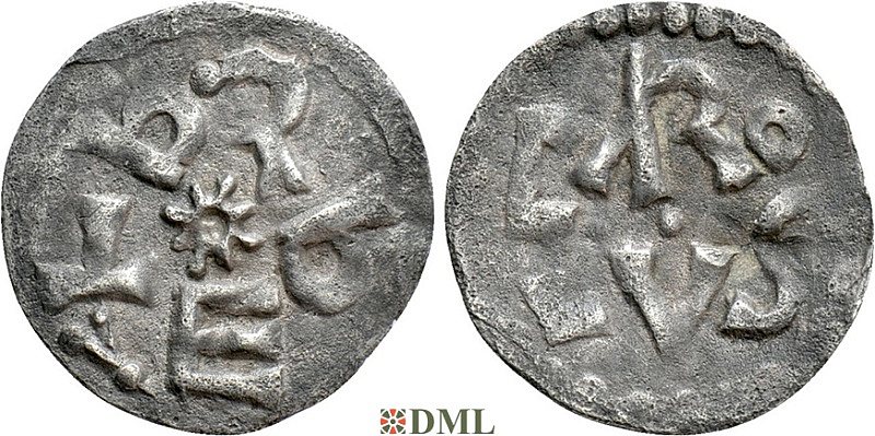 Денье, Каролинги, Charlemagne (768-814) ou Charles le Chauve (840-877), м.д. Melle
