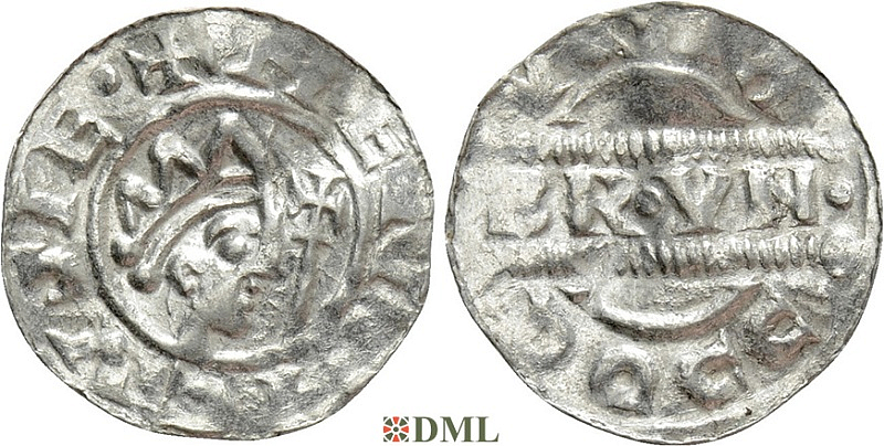 Денарий, Германия, Нижняя Лотарингия, Bruno III (1050-1057), м.д. Dokkum, Ilisch 2000, 21.19