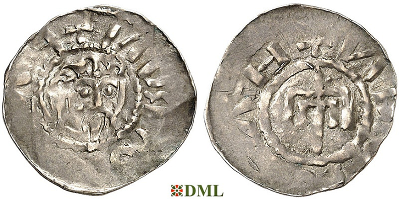 Денарий, Германия, Нижняя Лотарингия, Bernhard II (1011-1059), м.д. Jever, Dbg. 591