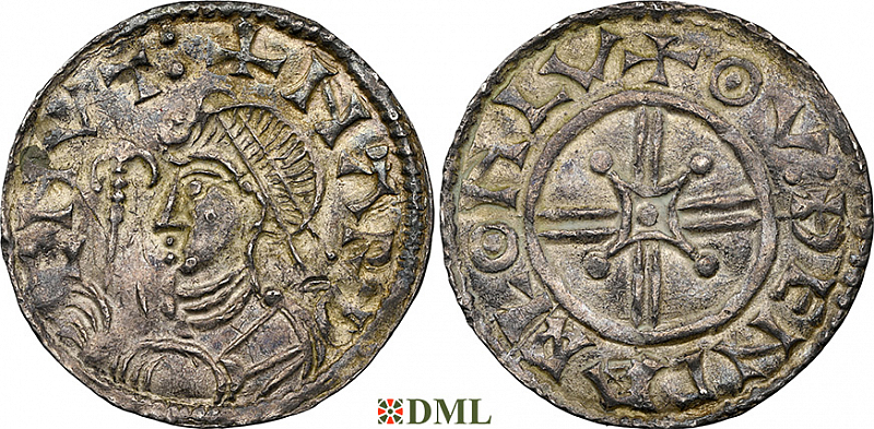 Денарий, Дания, Hardeknut (1035-1042), м.д. Lund, Hbg. 21