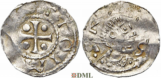 Денарий, Германия, Франкония, Otto III (983-1002), м.д. Wurzburg, Dbg. 856