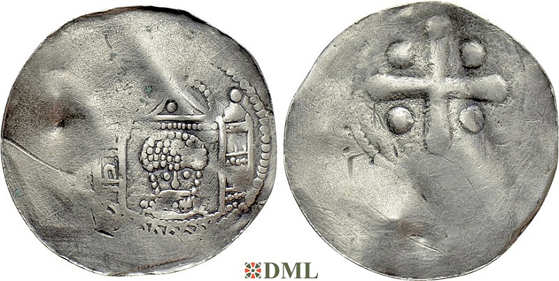 Денарий, Германия, Саксония, EB. Luitpold I (1051-1059), м.д. Erfurt, Dbg. 882