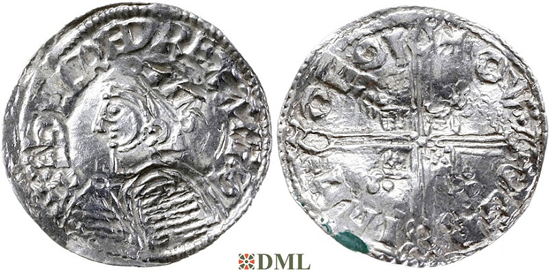 Денарий, Англия, Æthelred II (978-1016), м.д. York, монетарий Othgrim, North 775